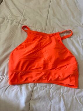 Bright Red High Neck Crop Top